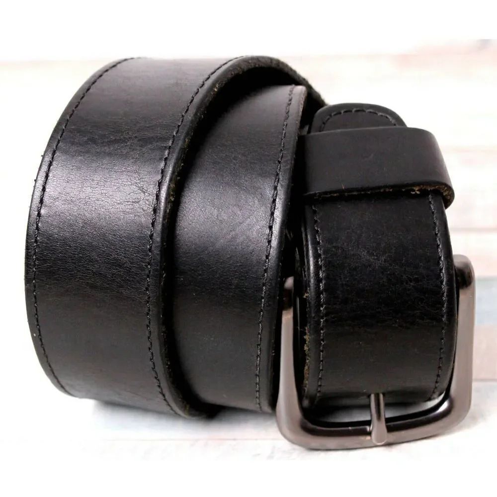 Levi's SADDLE BLACK GENUINE LEATHER 1 3/8"Wd CASUAL DRESS MEN'S BELT Sz 36 (P26
